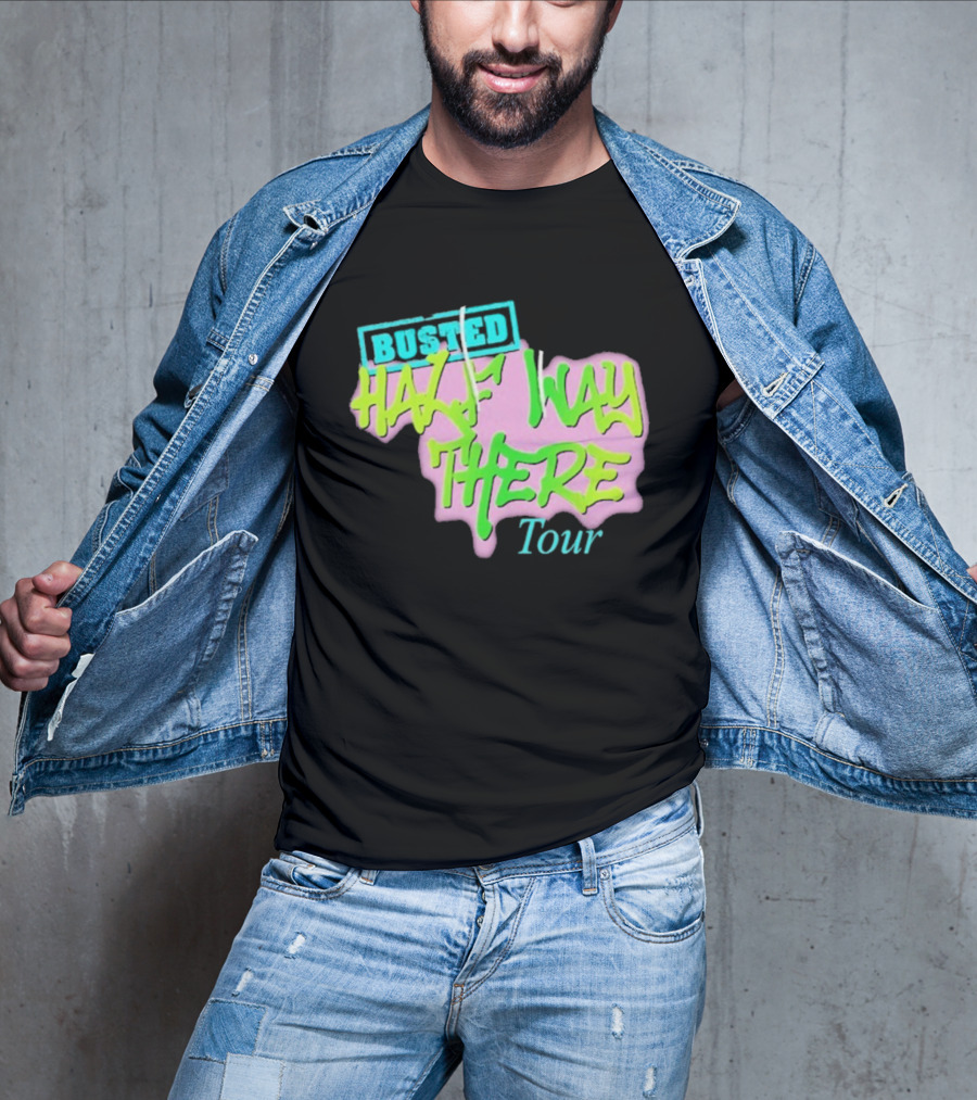Busted Half Way There Tour Graffiti Neon Style T-Shirt
