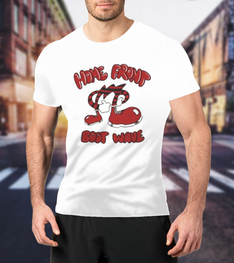 Home Front Boot Wave Red Cartoon Feet And Striped Arms T-Shirt