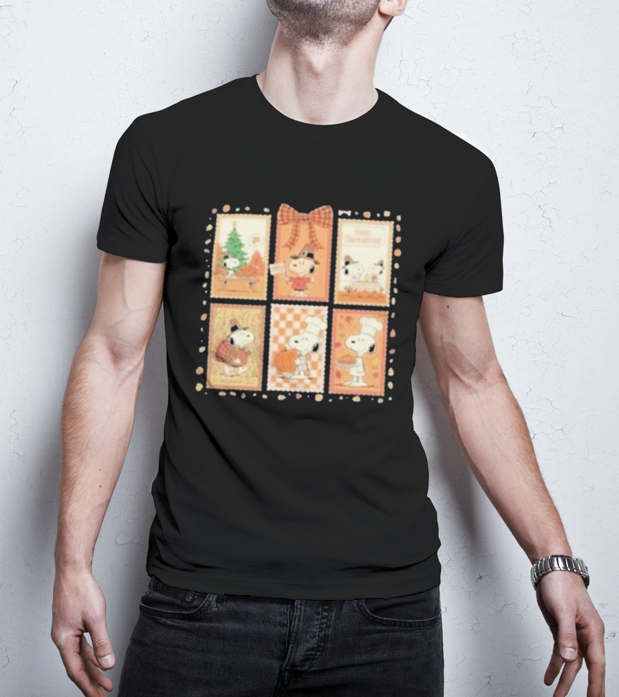 Snoopy Peanuts Thanksgiving Celebration Holiday Scenes T-Shirt
