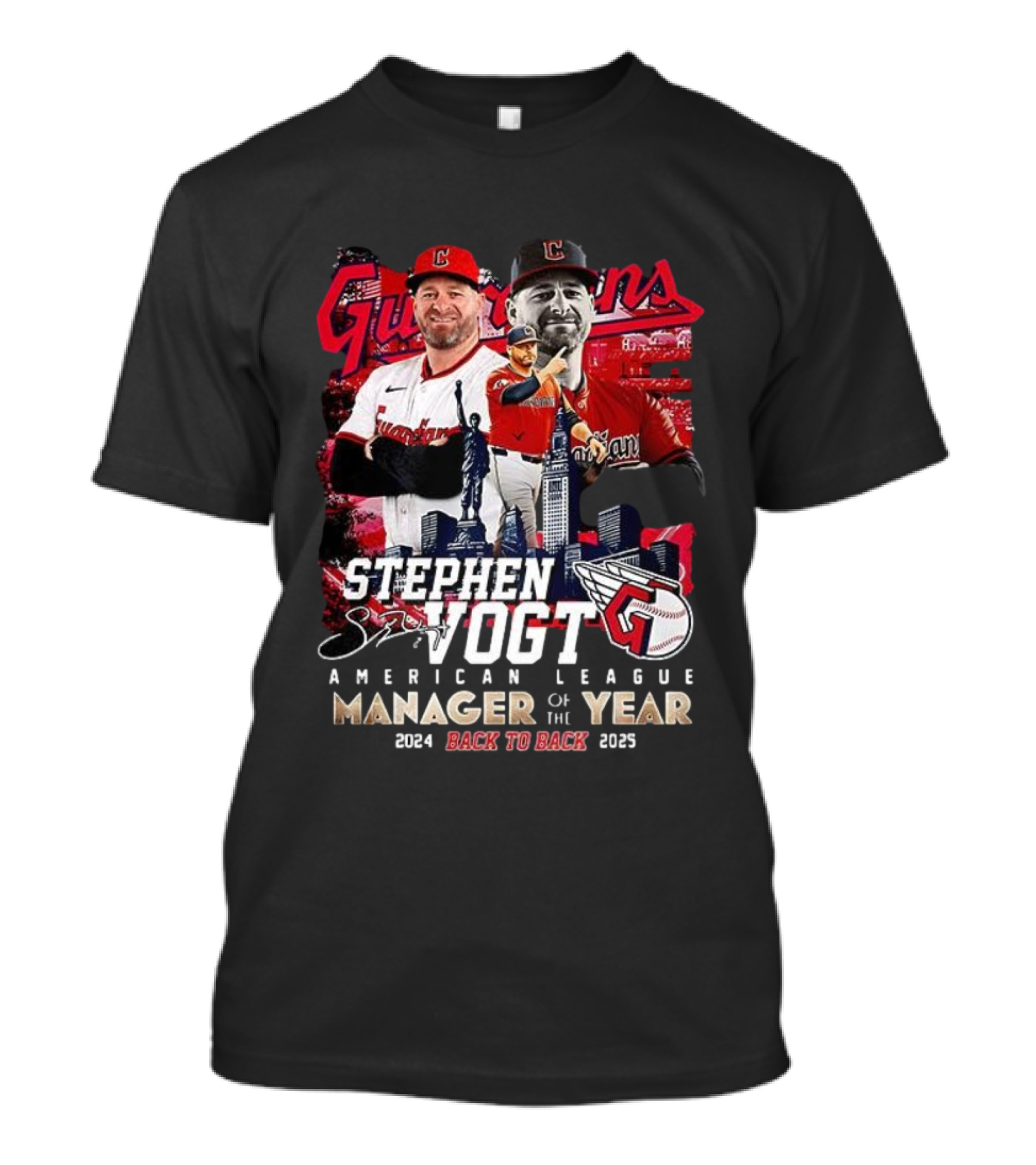 Guardians Stephen Vogt Back To Back American League Manager Of The Year 2024 2025 T-Shirt