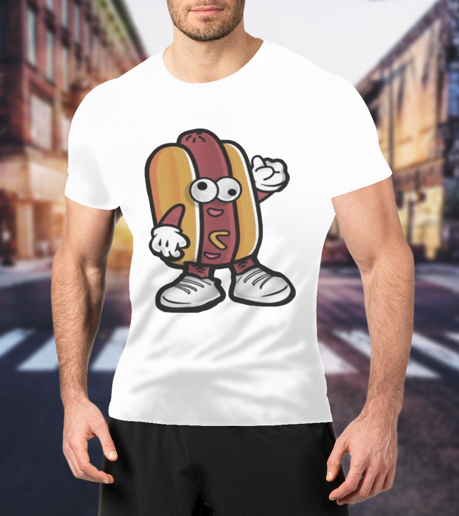 DGR Dave Pepega Hot Dog Cartoon Character T-Shirt