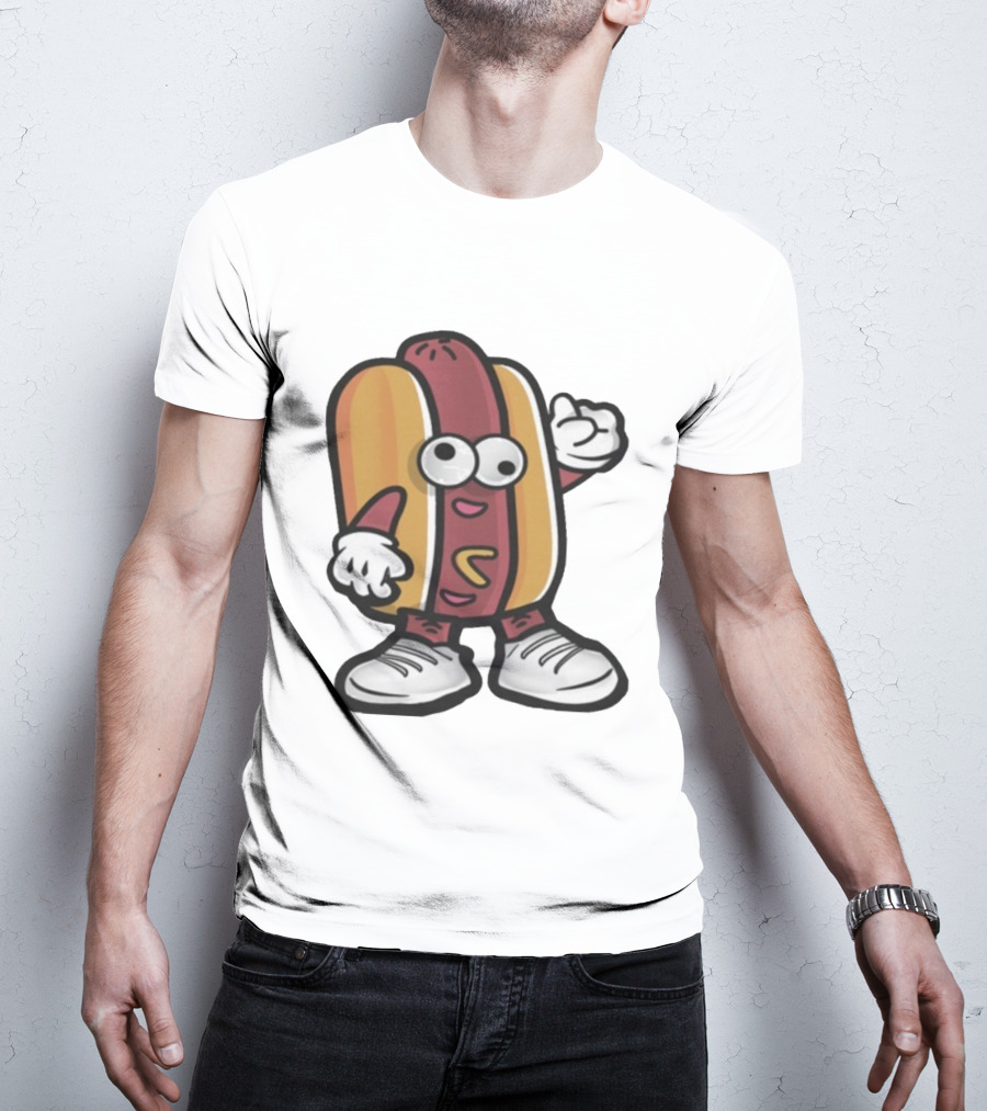 DGR Dave Pepega Hot Dog Cartoon Character T-Shirt