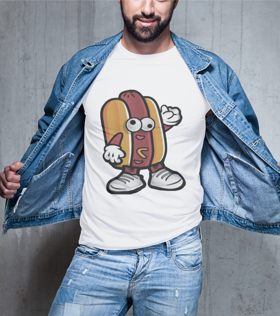 DGR Dave Pepega Hot Dog Cartoon Character T-Shirt