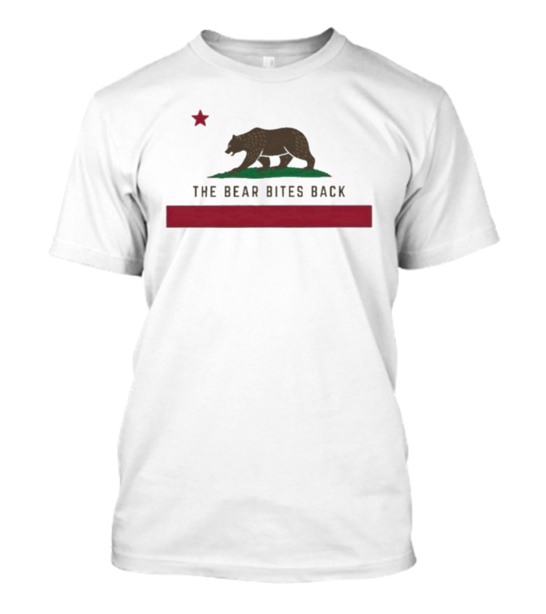 The Bear Bites Back California Flag Parody Bear Star T-Shirt
