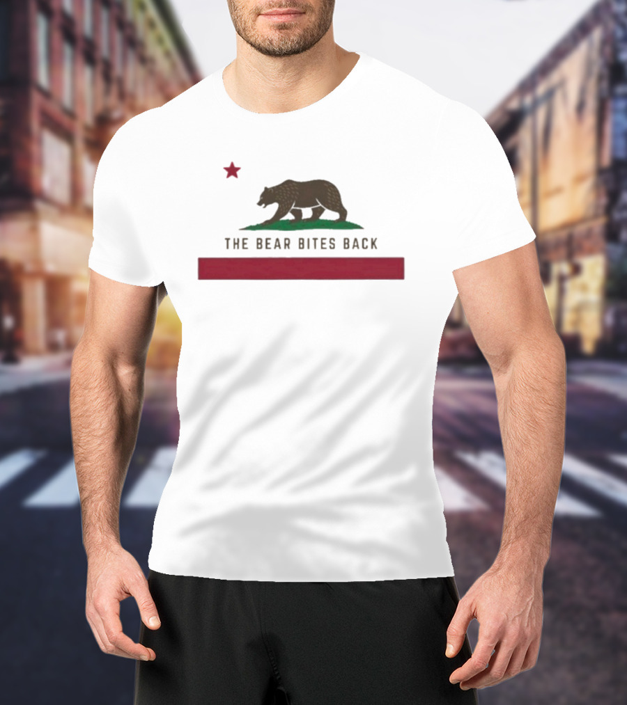 The Bear Bites Back California Flag Parody Bear Star T-Shirt