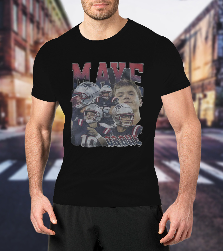 Drake Maye New England Patriots NFL Football 2025 Players Collage T-Shirt