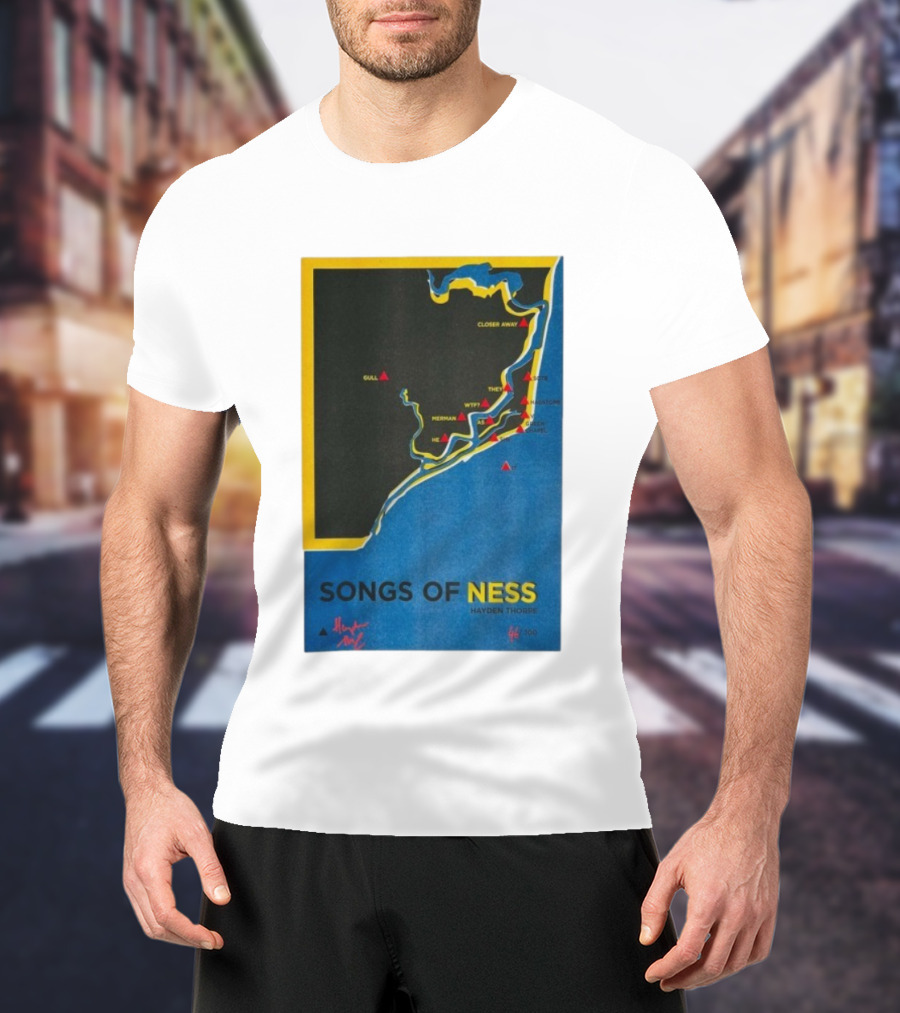 Hayden Thorpe Songs Of Ness Map Art A3 Ltd Edition 100 T-Shirt