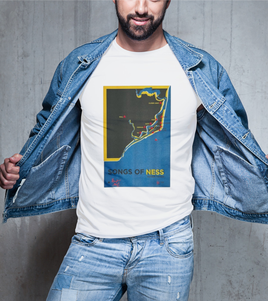 Hayden Thorpe Songs Of Ness Map Art A3 Ltd Edition 100 T-Shirt