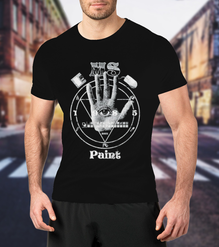 Esoteric MS Paint Hand Symbol Circle Design T-Shirt