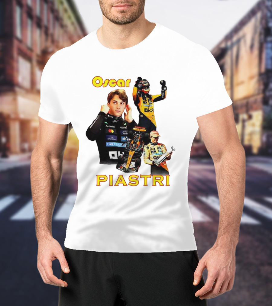 Oscar Piastri Formula 1 Racing Driver Montage T-Shirt