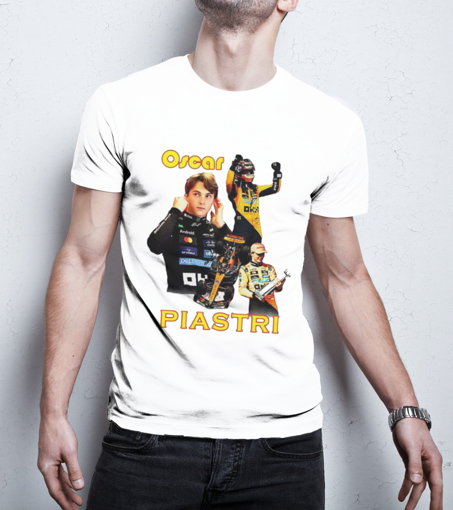 Oscar Piastri Formula 1 Racing Driver Montage T-Shirt