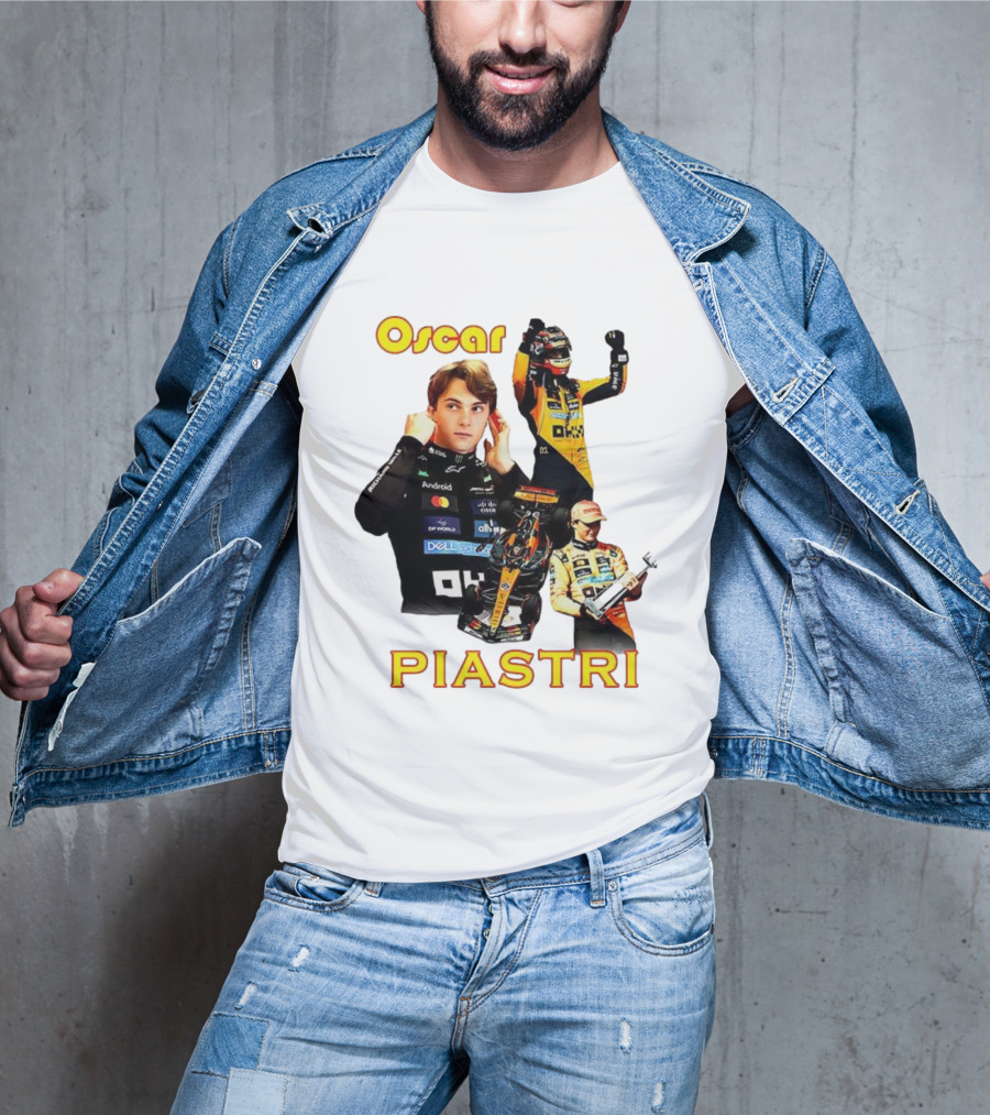 Oscar Piastri Formula 1 Racing Driver Montage T-Shirt