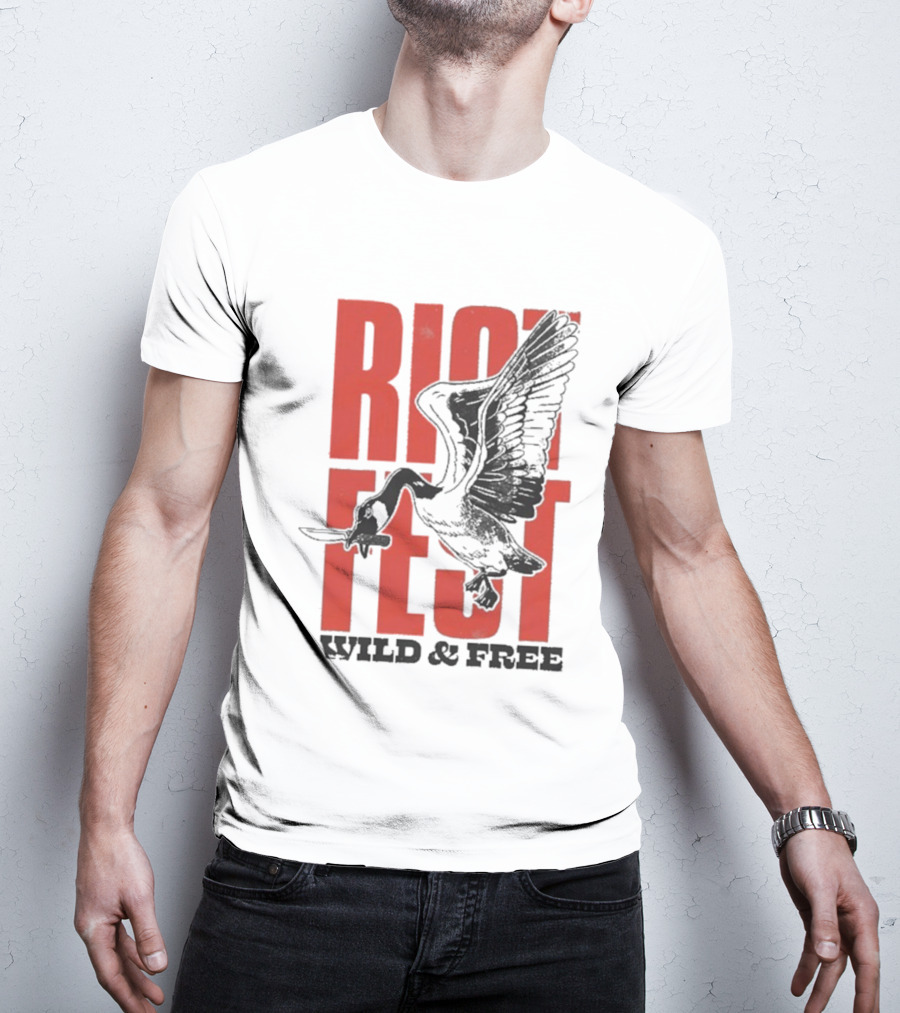 Riot Fest Wild And Free Goose Knife Iconic Design T-Shirt
