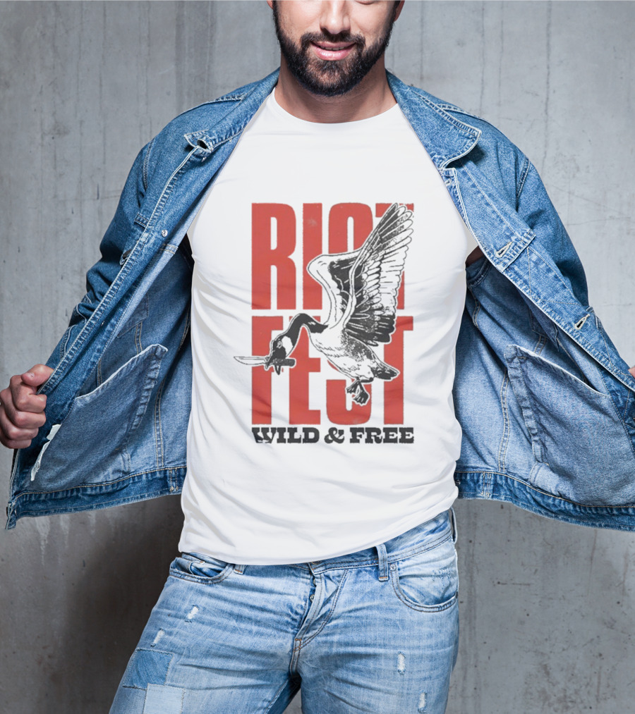 Riot Fest Wild And Free Goose Knife Iconic Design T-Shirt