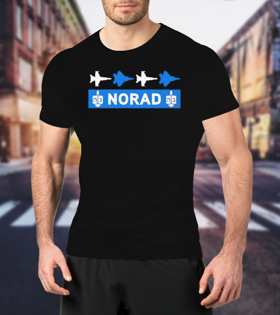 NORAD Hanukkah Jets And Dreidel Theme T-Shirt