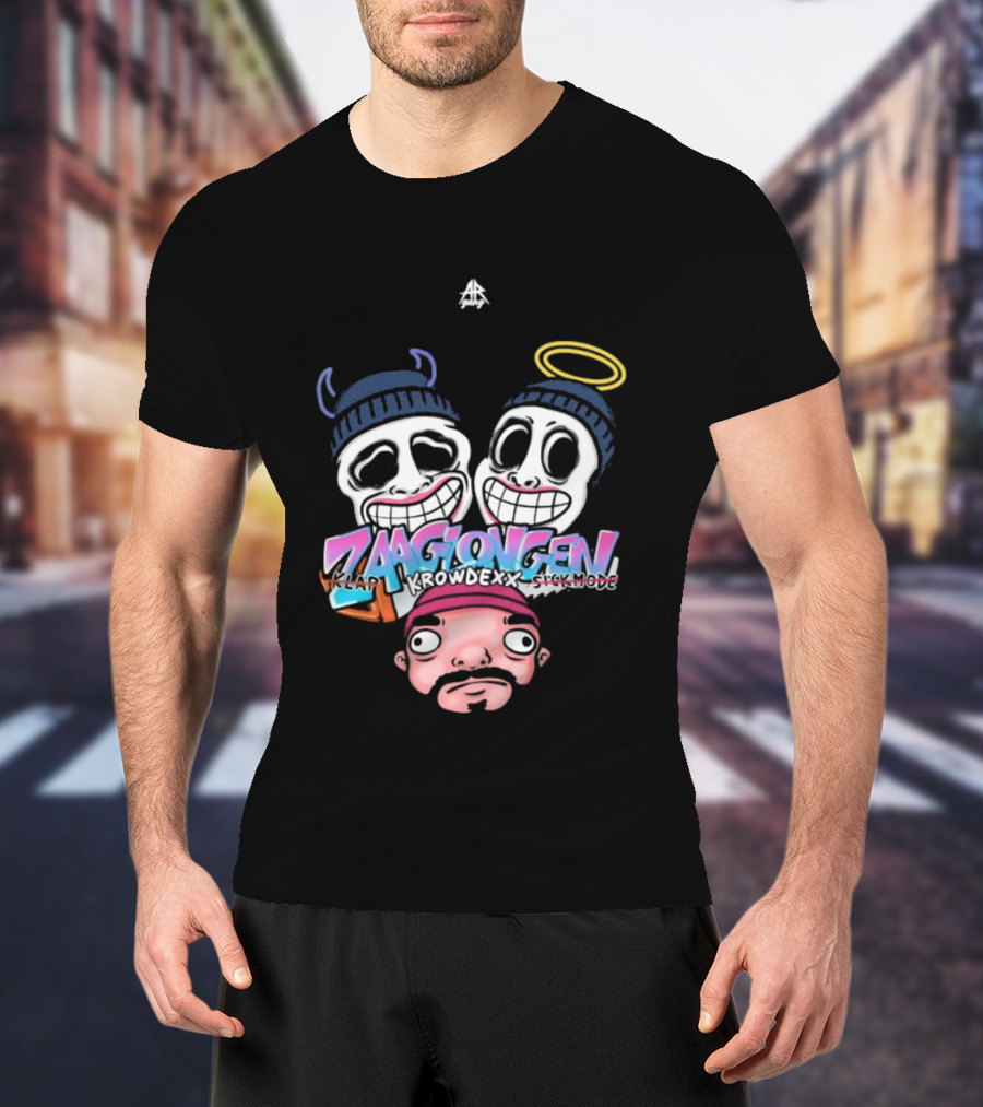 Ar Gang Zaaglong Kalp Krowdexx Sickmode Cartoon Faces Halo Horns T-Shirt