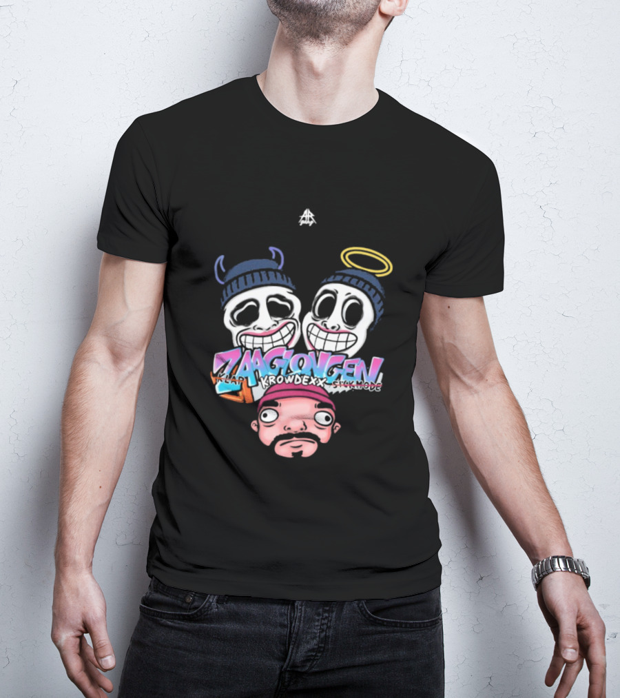 Ar Gang Zaaglong Kalp Krowdexx Sickmode Cartoon Faces Halo Horns T-Shirt
