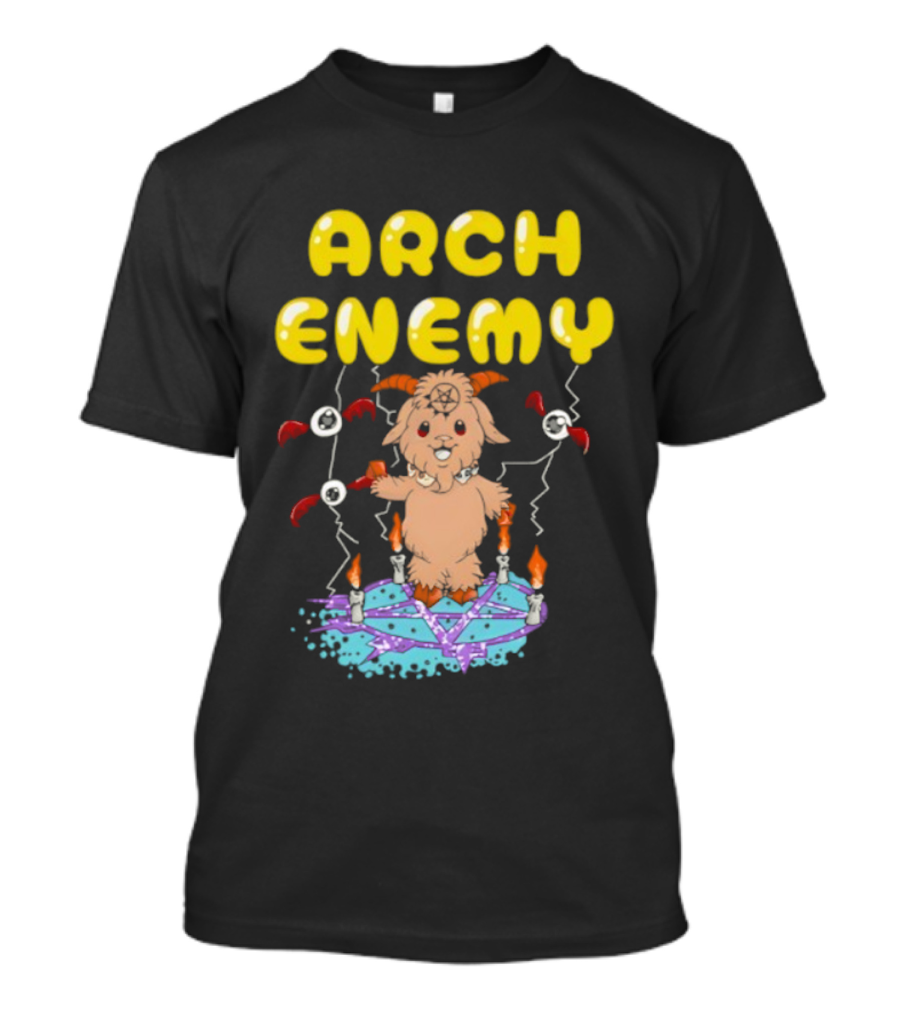 Arch Enemy Baphy Goat With Candles And Balloons T-Shirt