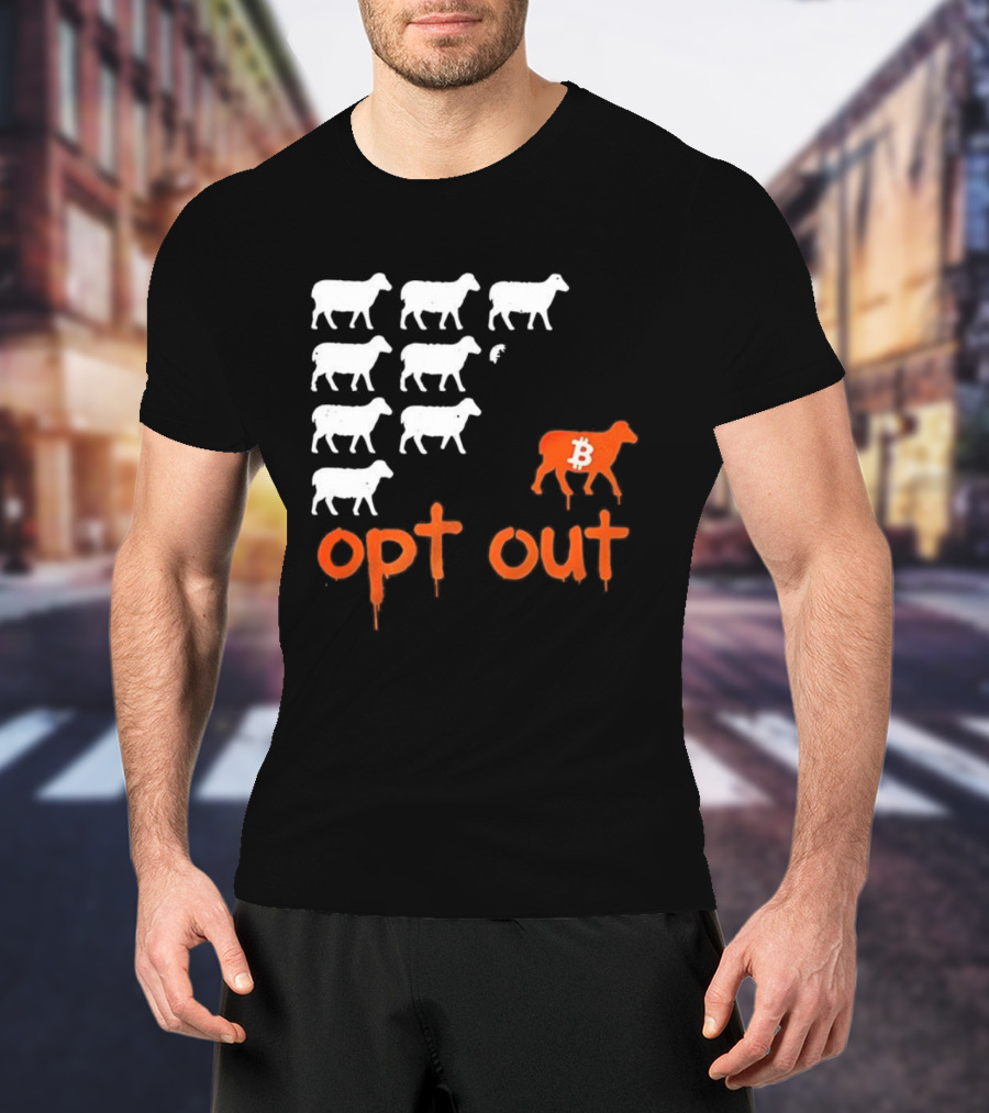 Bitcoin Opt Out Sheep Herd Graphic T-Shirt