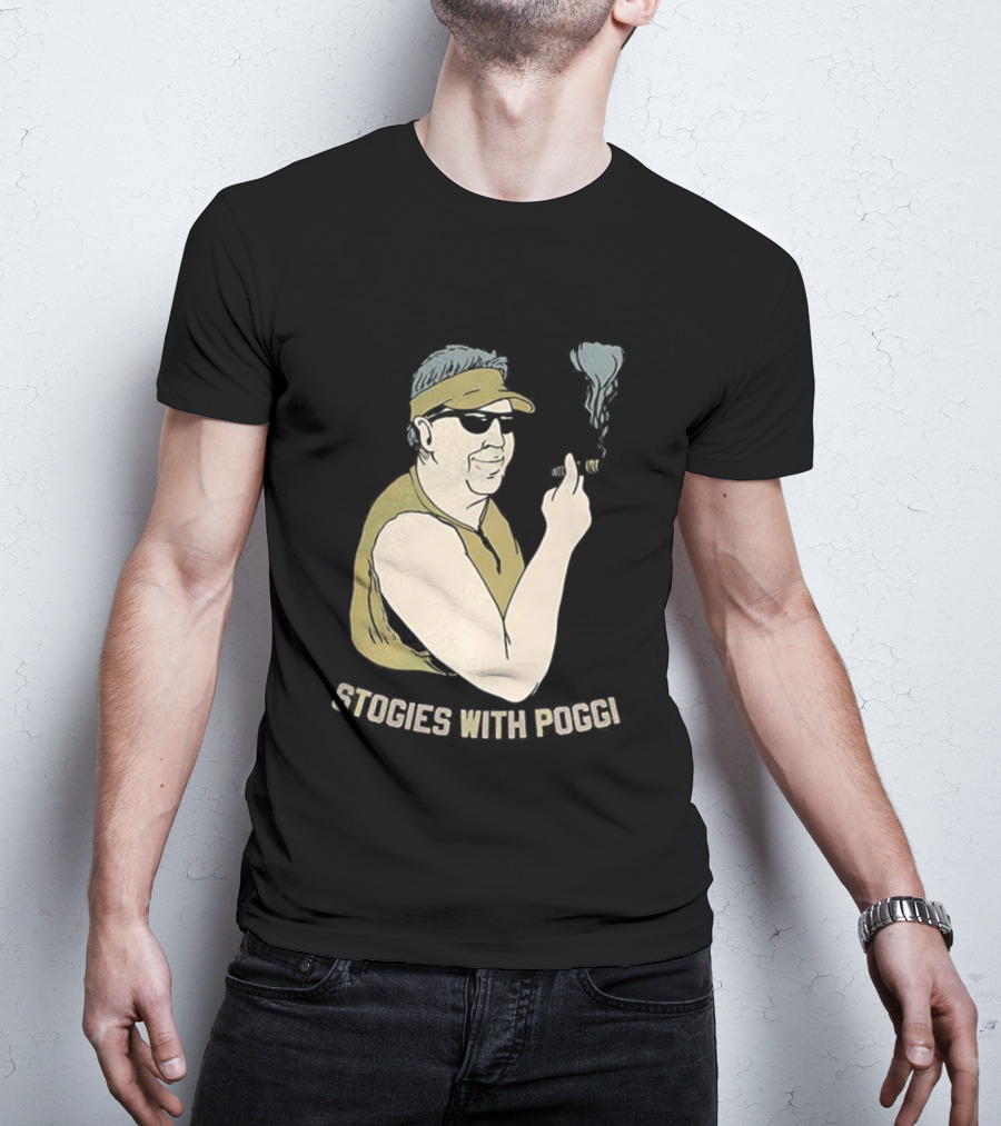 Stogies With Poggi Biff Poggi Smoking Cigar Artwork T-Shirt