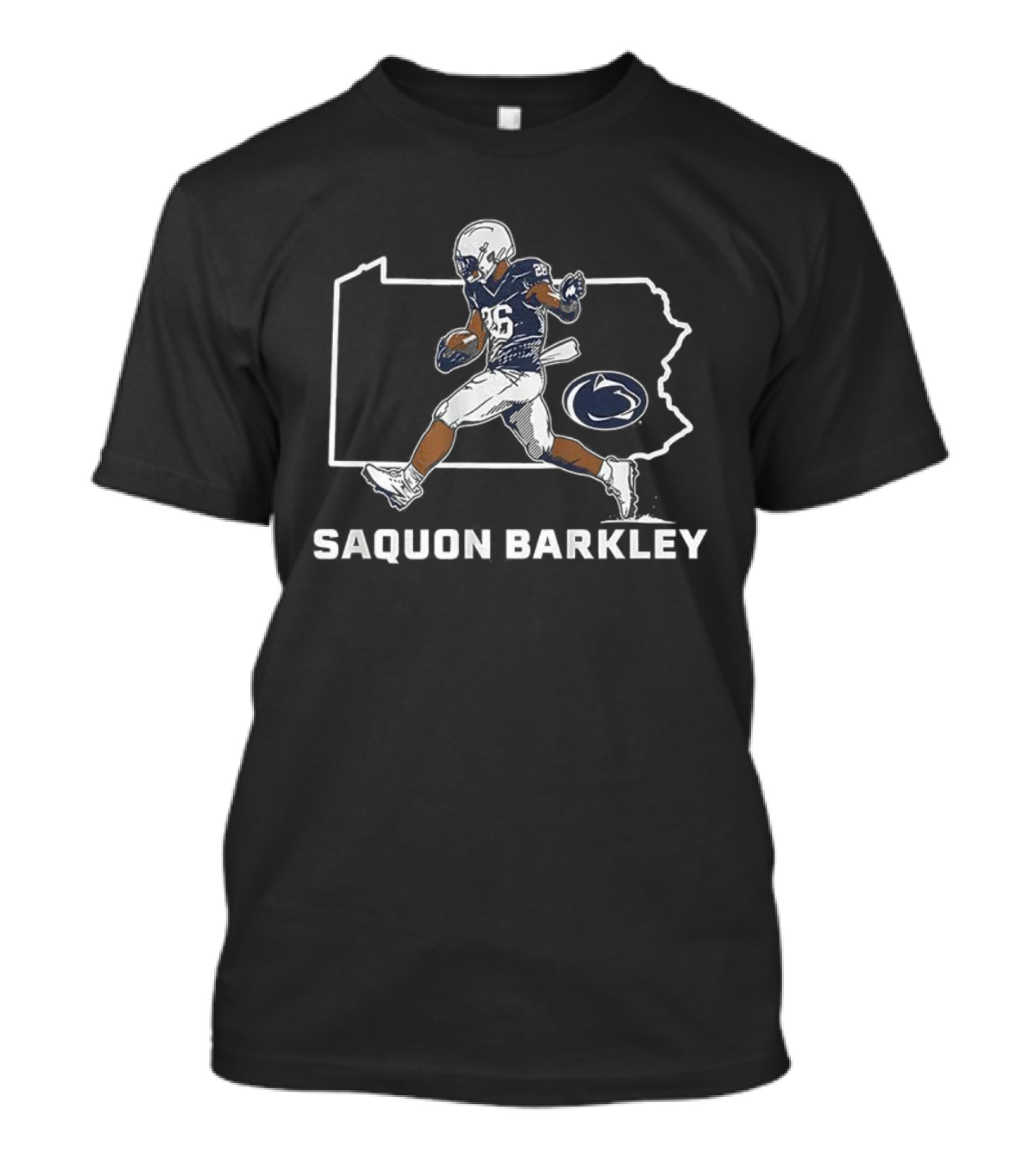 Saquon Barkley Penn State Nittany Lions Football Pennsylvania Outline T-Shirt