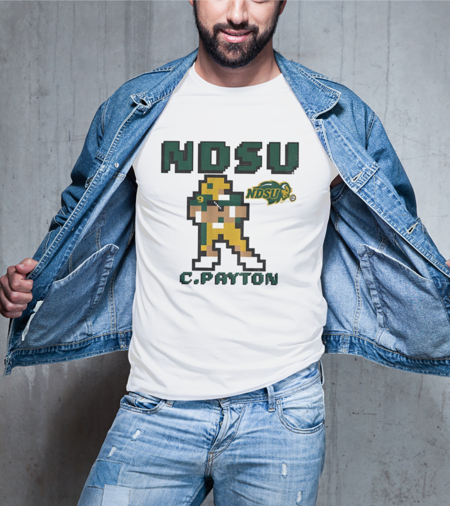 NDSU C. Payton 8Bit Football North Dakota State University T-Shirt