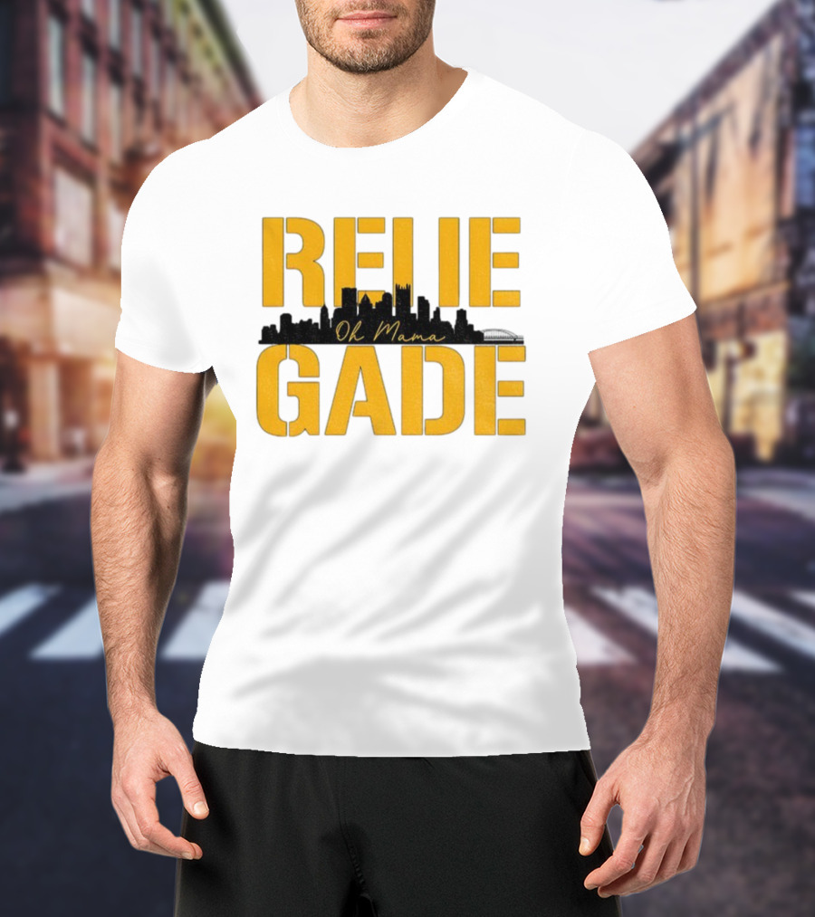 RENE GADE Oh Mama Pittsburgh Football Skyline T-Shirt