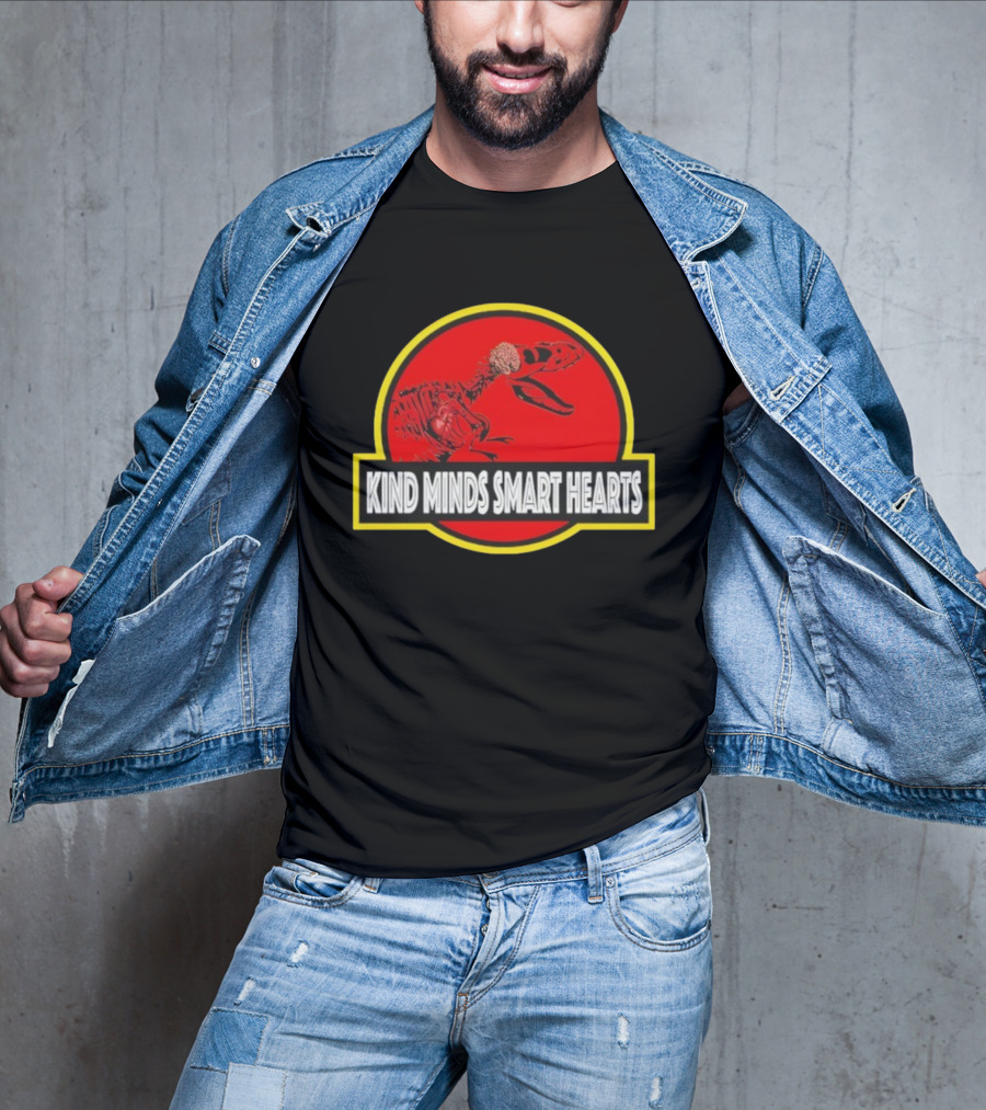 Kind Minds Smart Hearts Dinosaur Red Badge T-Shirt