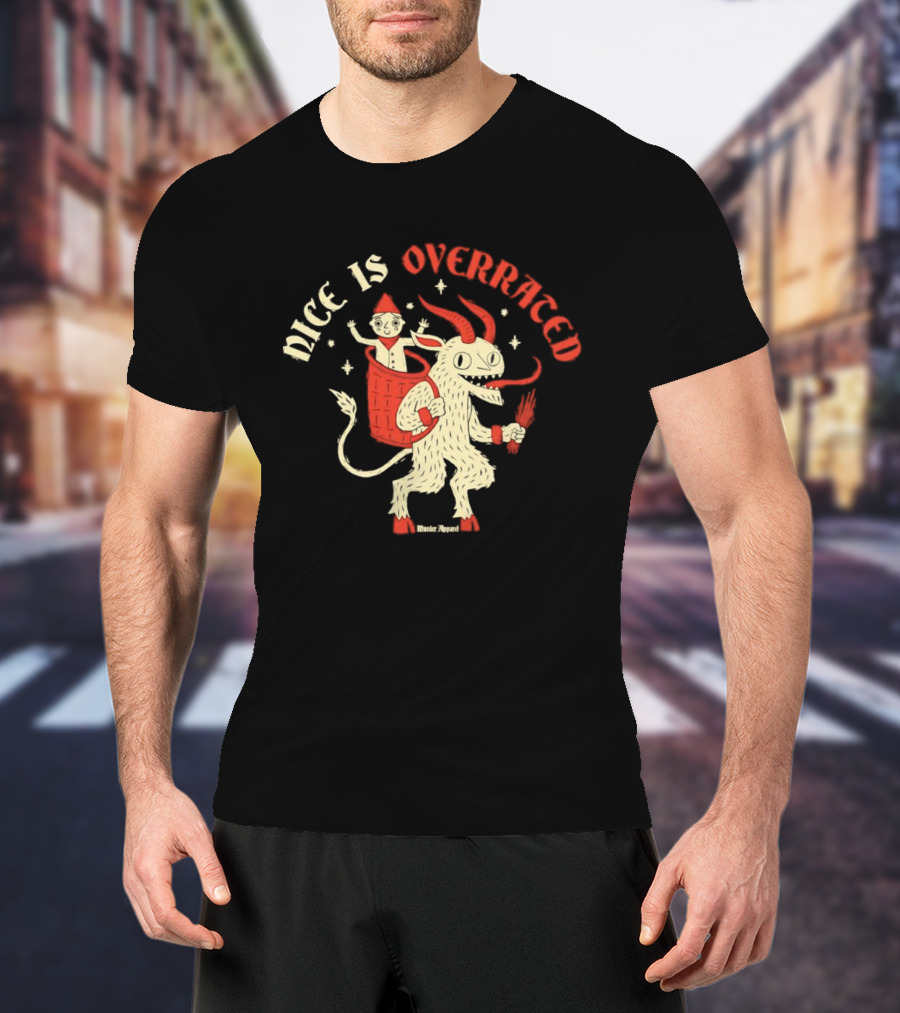 Krampus Nice Is Overrated Festive Holiday Humor With Santa Claus And Demon Imagery T-Shirt