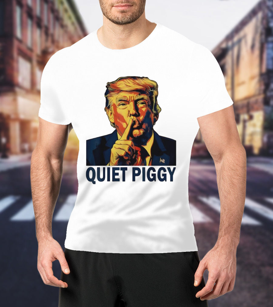 QUIET PIGGY Shushing Gesture T-Shirt