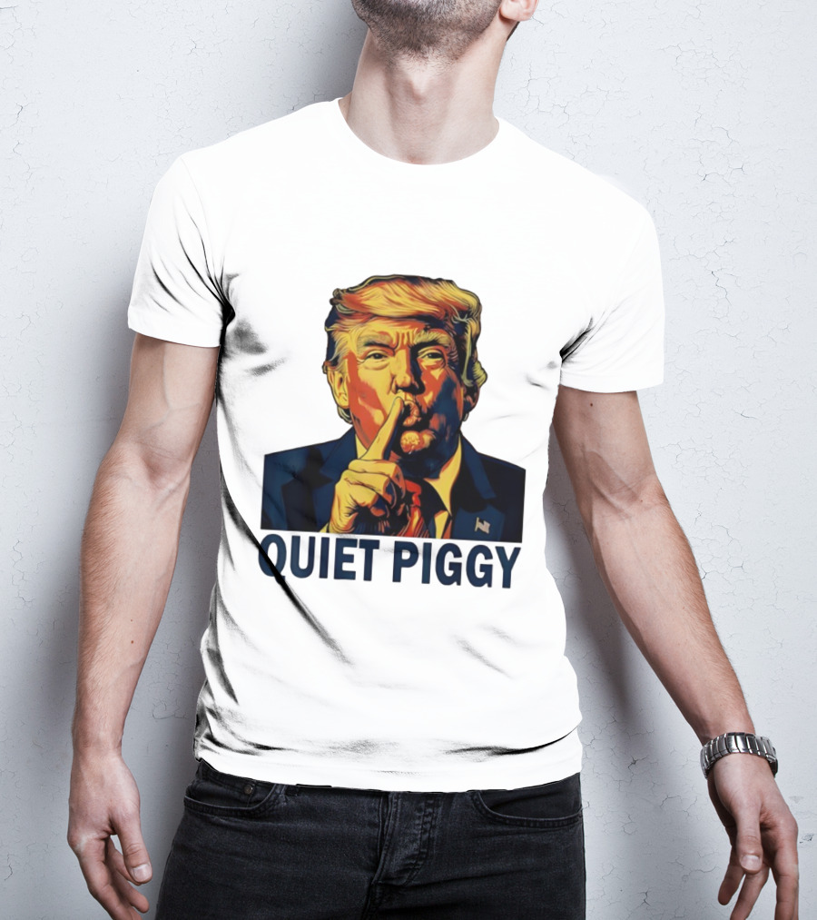 QUIET PIGGY Shushing Gesture T-Shirt