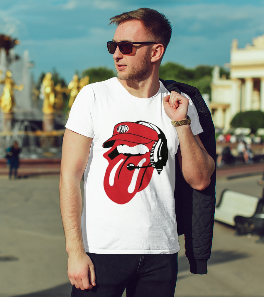 Red Hat Tongue Out Georgia Football Headset T-Shirt