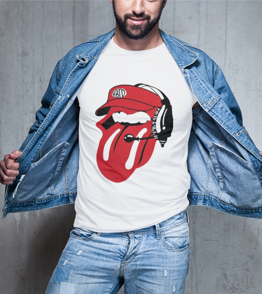 Red Hat Tongue Out Georgia Football Headset T-Shirt