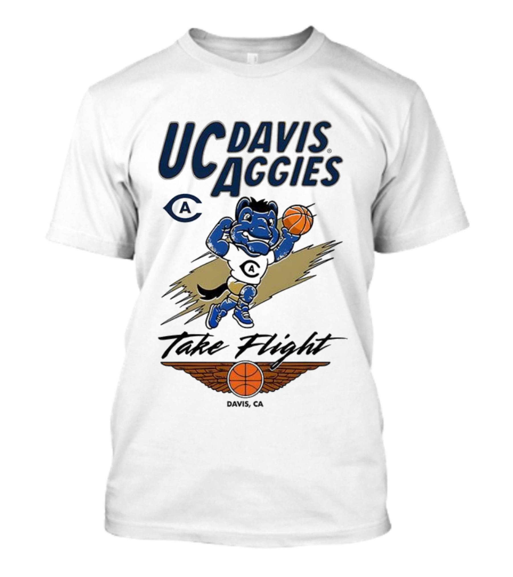 UC Davis Aggies Basketball Mascot Take Flight Davis CA T-Shirt