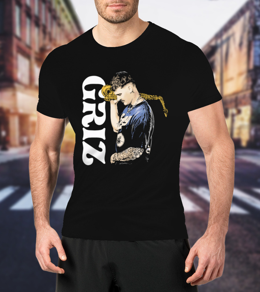 GRiZ Saxophone Player Portrait With Text T-Shirt