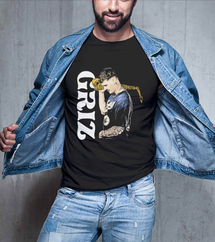GRiZ Saxophone Player Portrait With Text T-Shirt
