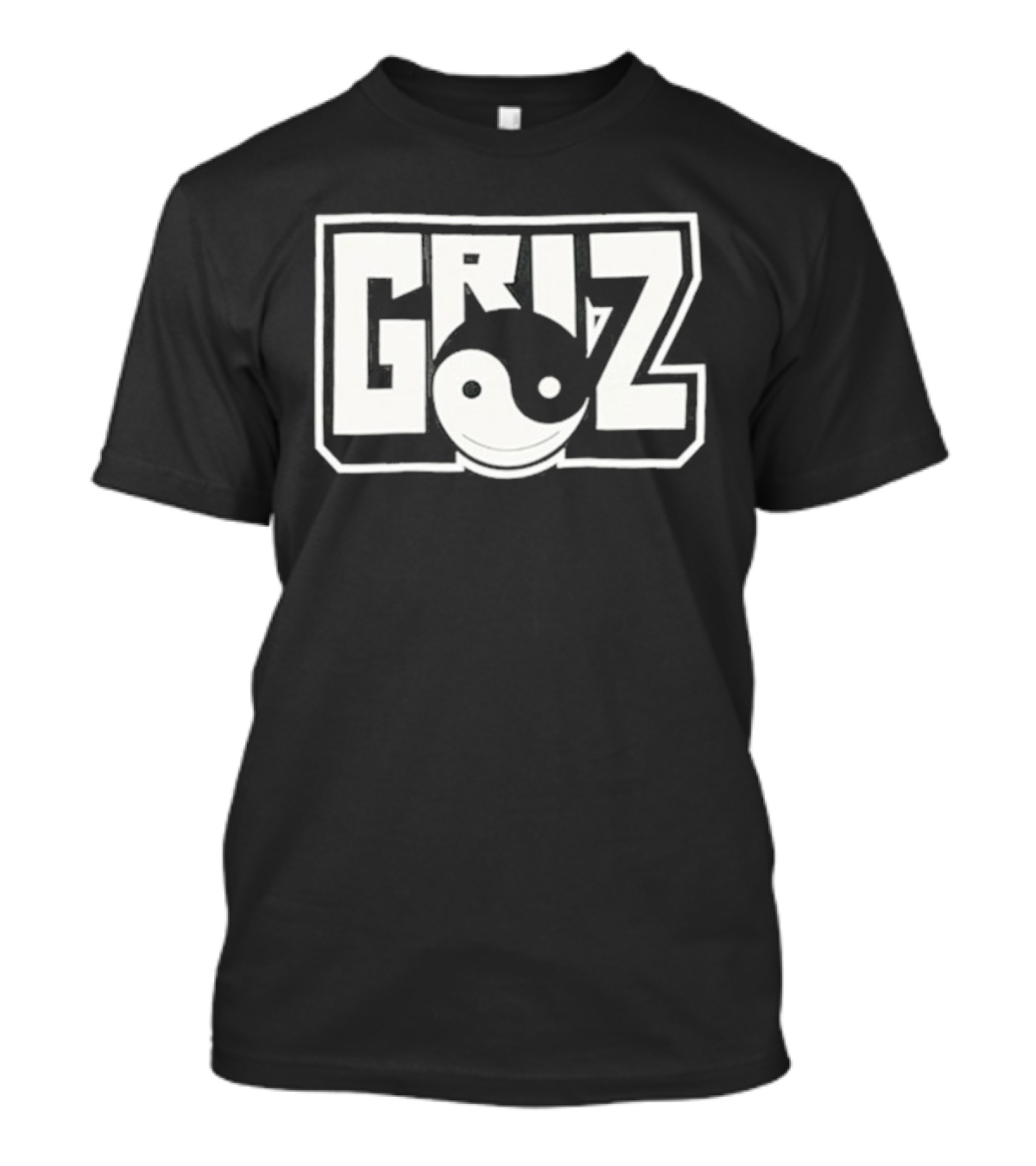 GRiZ Yin Yang Smiley Face Block Text T-Shirt