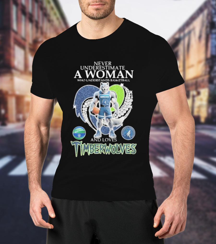 Never Underestimate A Woman Who Understands Basketball And Loves Minnesota Timberwolves T-Shirt