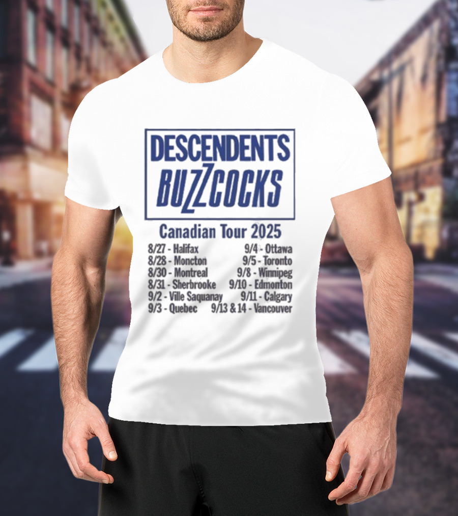Descendents Buzzcocks Canadian Tour 2025 Halifax To Vancouver Concert Dates T-Shirt