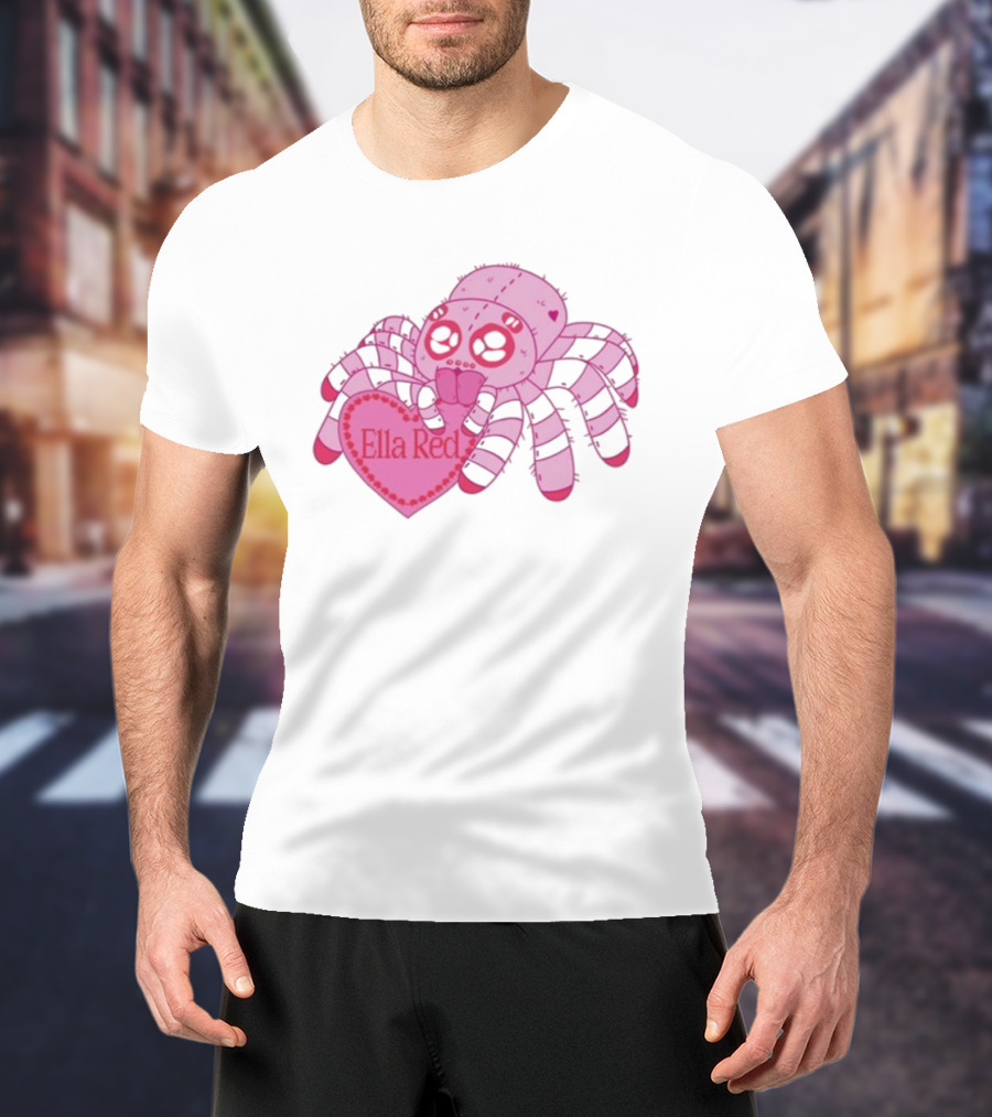 Ella Red Spider Pink Heart Cuteness T-Shirt