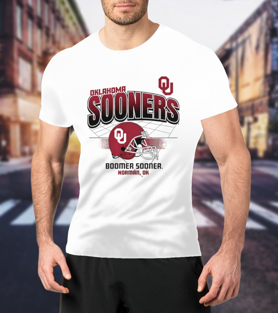 Oklahoma Sooners Football Boomer Sooner Norman OK Helmet OU T-Shirt