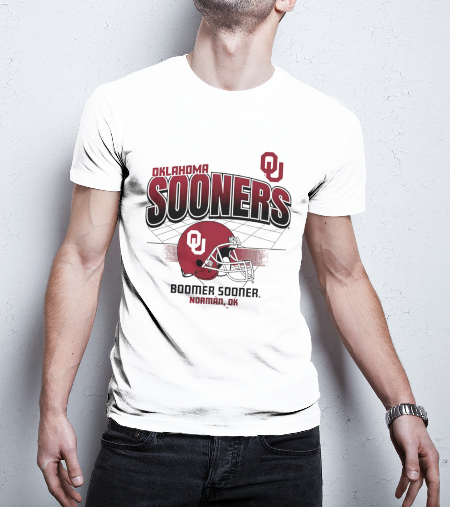 Oklahoma Sooners Football Boomer Sooner Norman OK Helmet OU T-Shirt