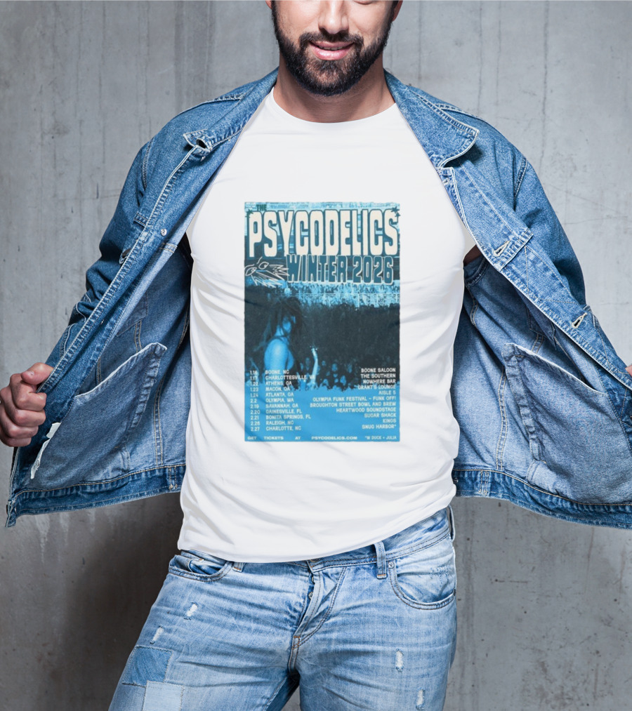 The Psycodelics Winter 2026 Tour Dates Locations And Venues T-Shirt
