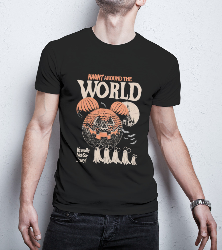 Mickey Inspired Pumpkin Ghosts Happy Haunt Around The World Halloween T-Shirt