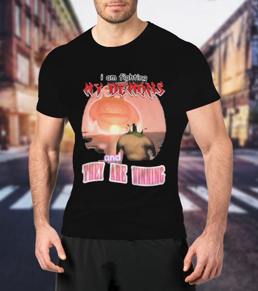 I Am Fighting My Demons And They Are Winning Goobie Iconic Meme T-Shirt