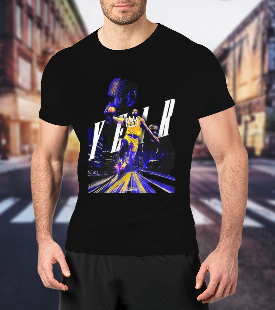 LeBron James Year 23 ESPN Los Angeles Lakers Dunk T-Shirt