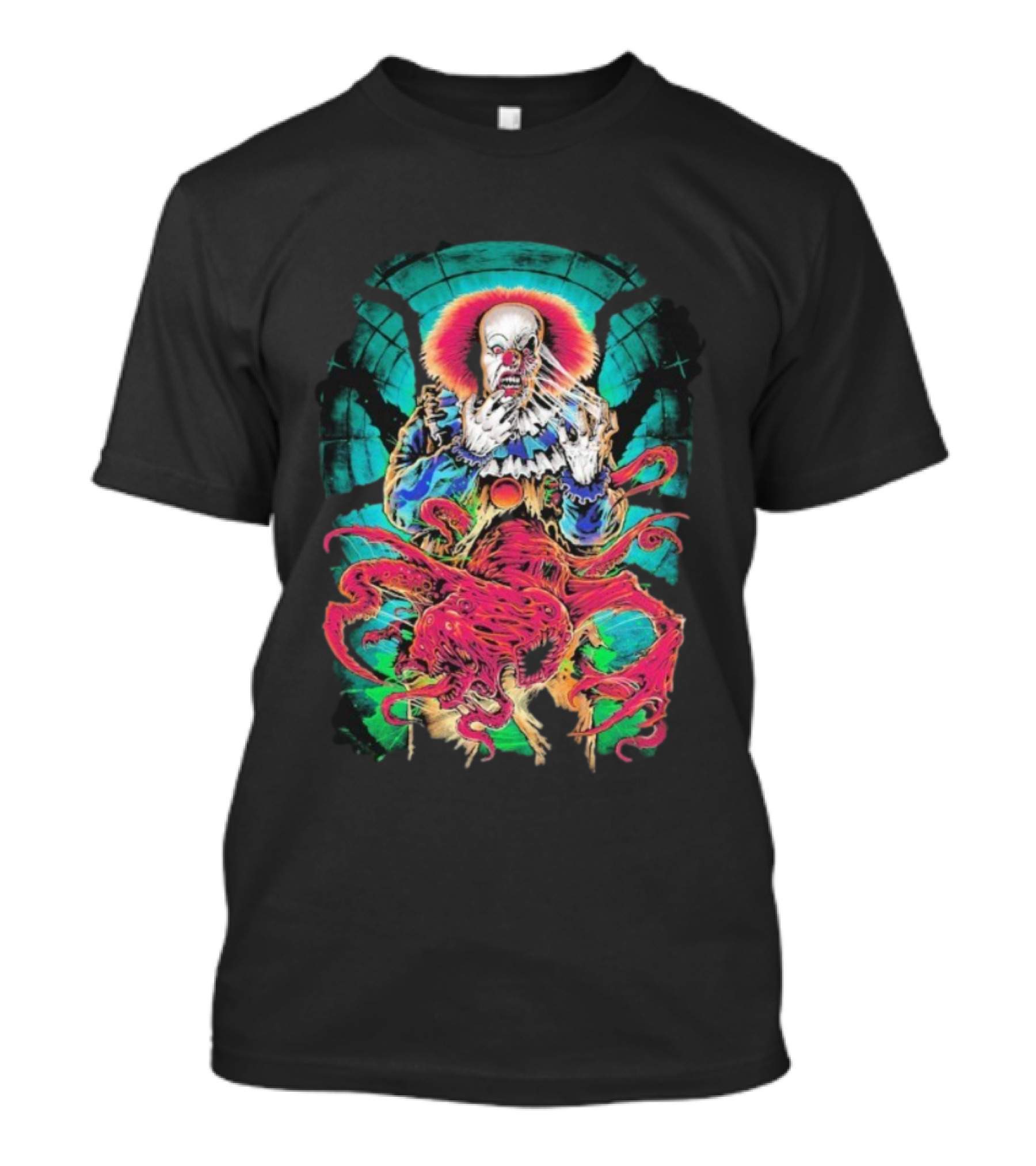 World Eater Clown Cosmic Horror Tentacles Illustration T-Shirt
