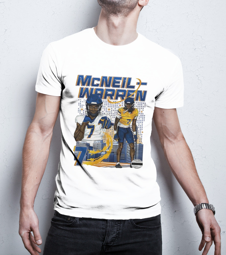 McNeil-Warren Toledo Rockets Football Number 7 Cartoon Urban Style T-Shirt