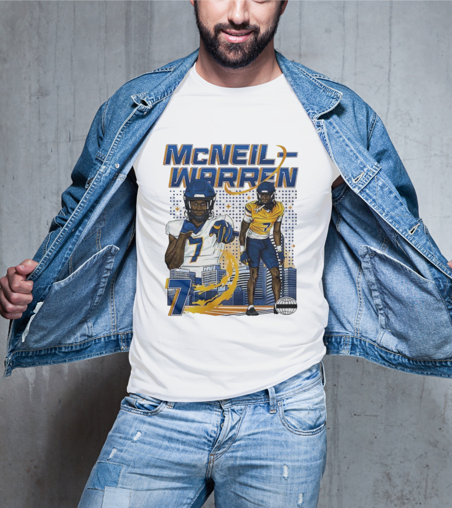 McNeil-Warren Toledo Rockets Football Number 7 Cartoon Urban Style T-Shirt