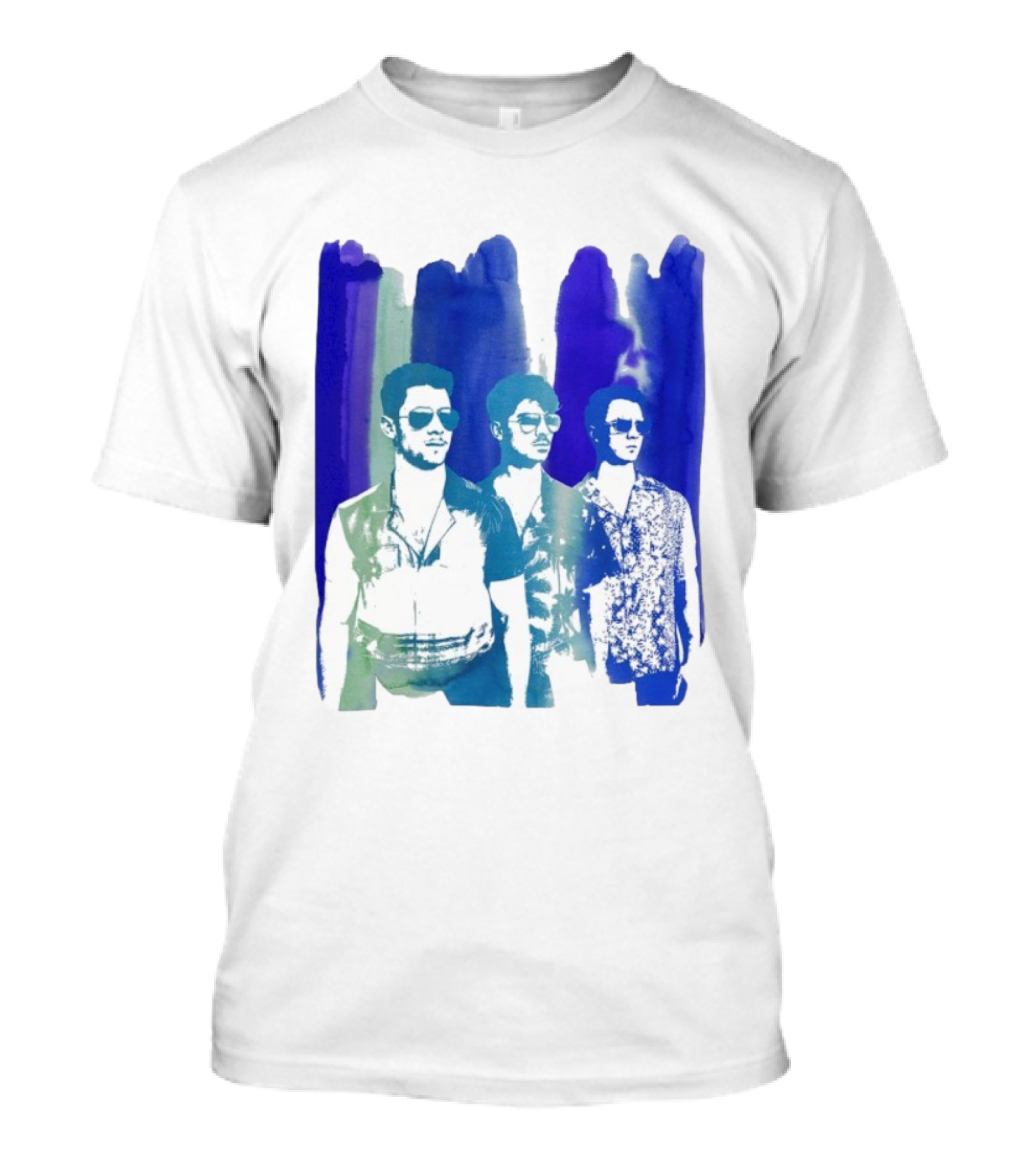 Jonas Brothers Cool Watercolor Style Portrait With Sunglasses T-Shirt